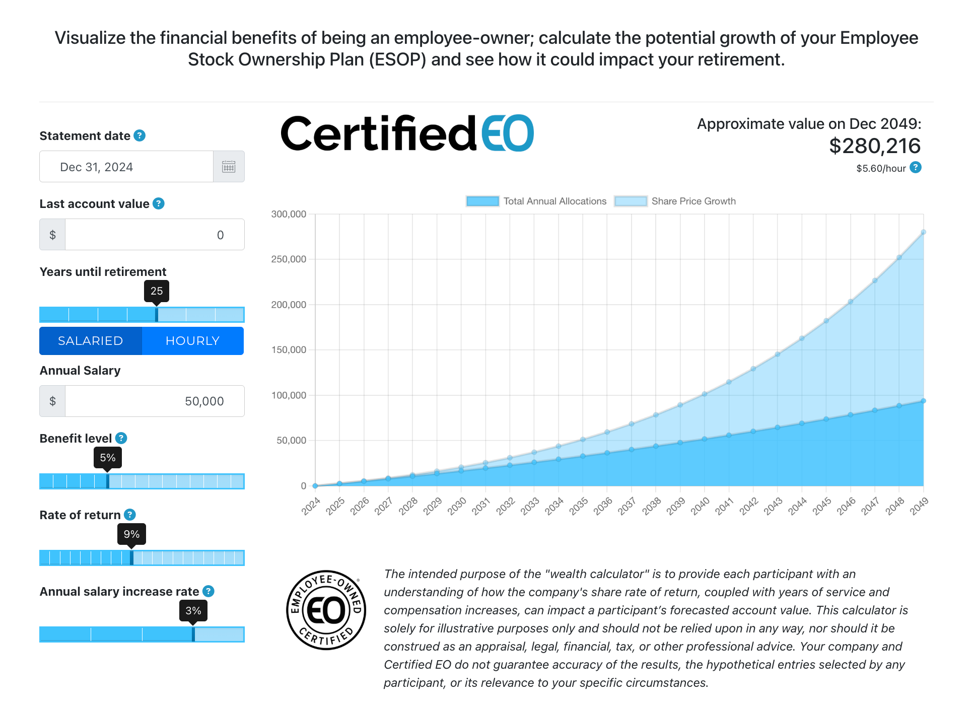 Wealth Calculator Screenshot
